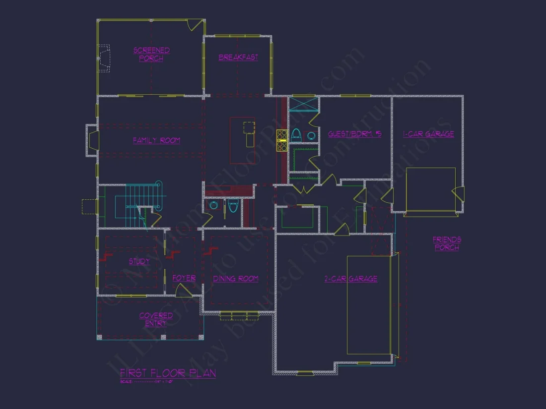 Craftsman Home Plan with Spacious Floor Designs & Blueprint