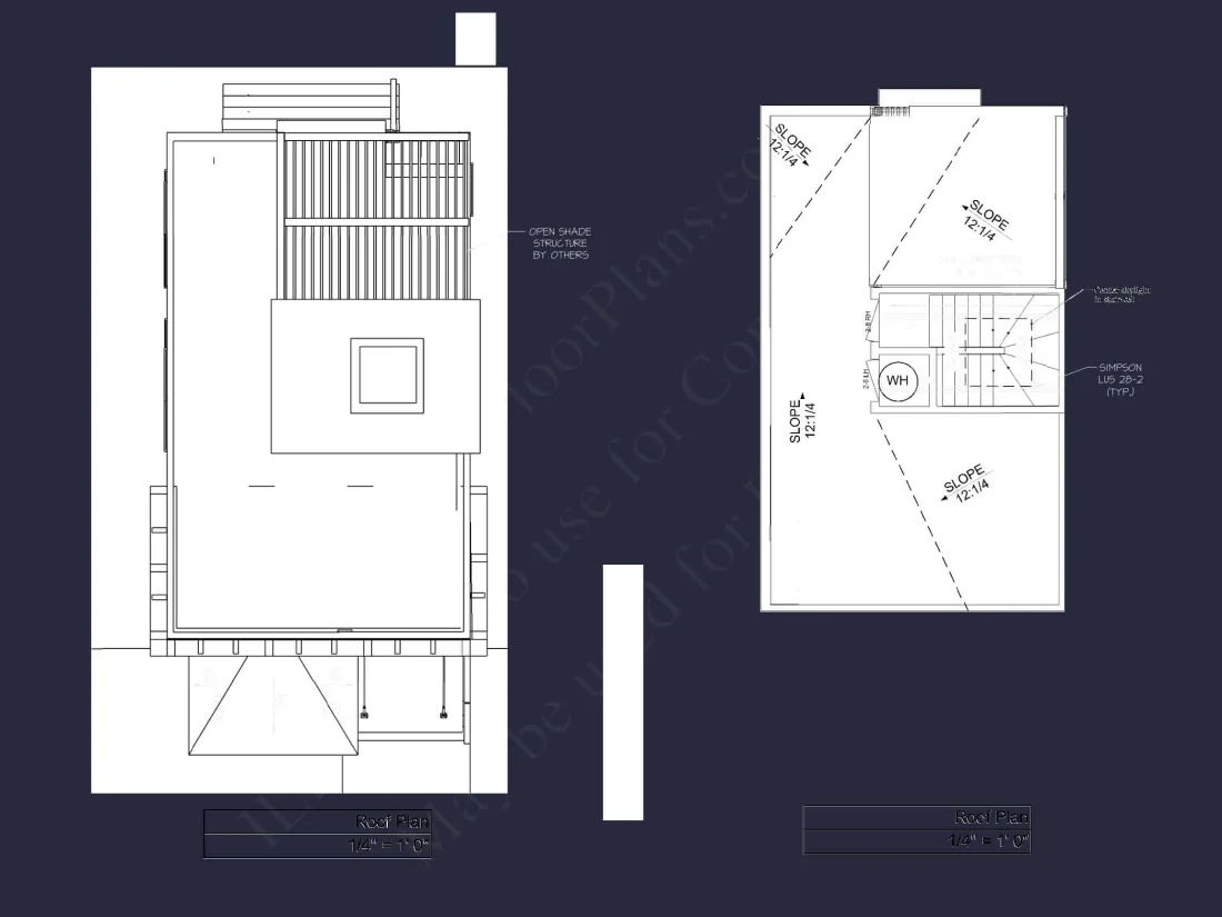 Modern 3-Story House Plan with Open Floor Layout & Roof Deck