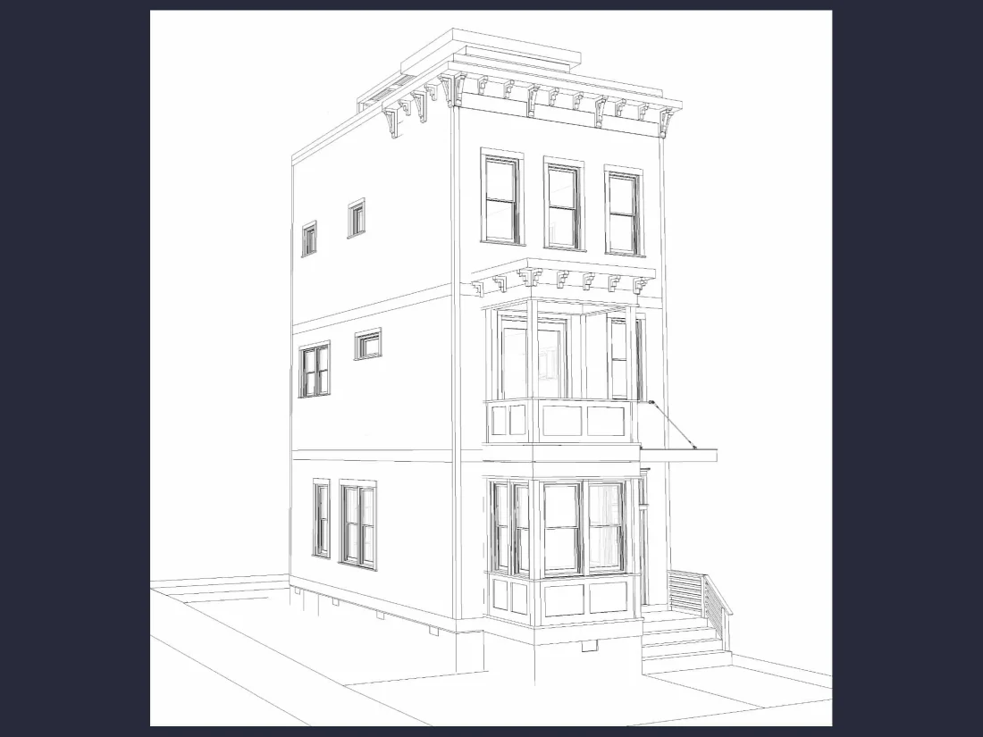 Modern 3-Story House Plan with Open Floor Layout & Roof Deck