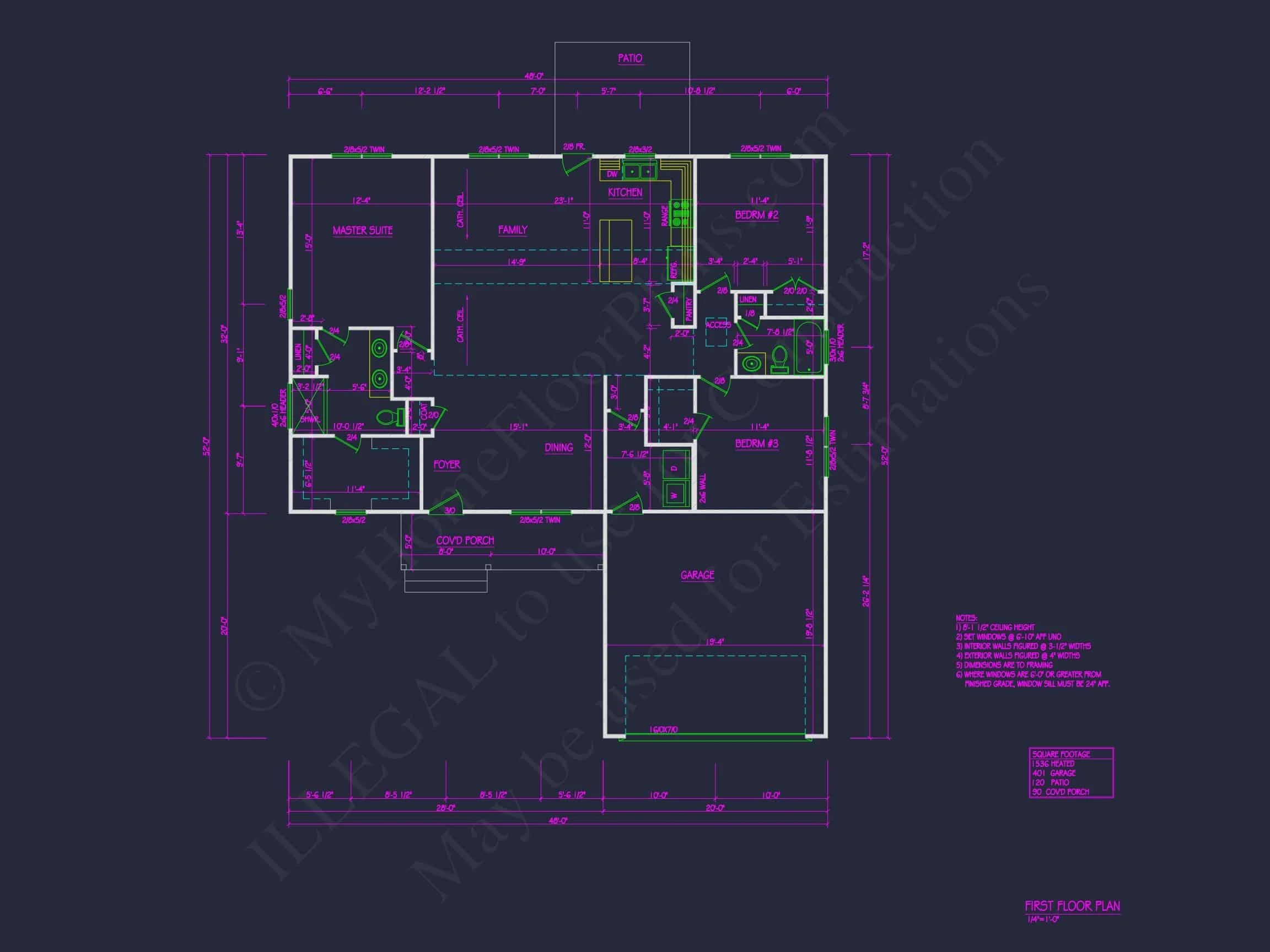 20-1711 HOUSE PLAN - Traditional Ranch Home Plan - 3-Bed, 2-Bath, 1,720 SF 7 Modern Craftsman House Plan with 3 Bedrooms and Open Layout