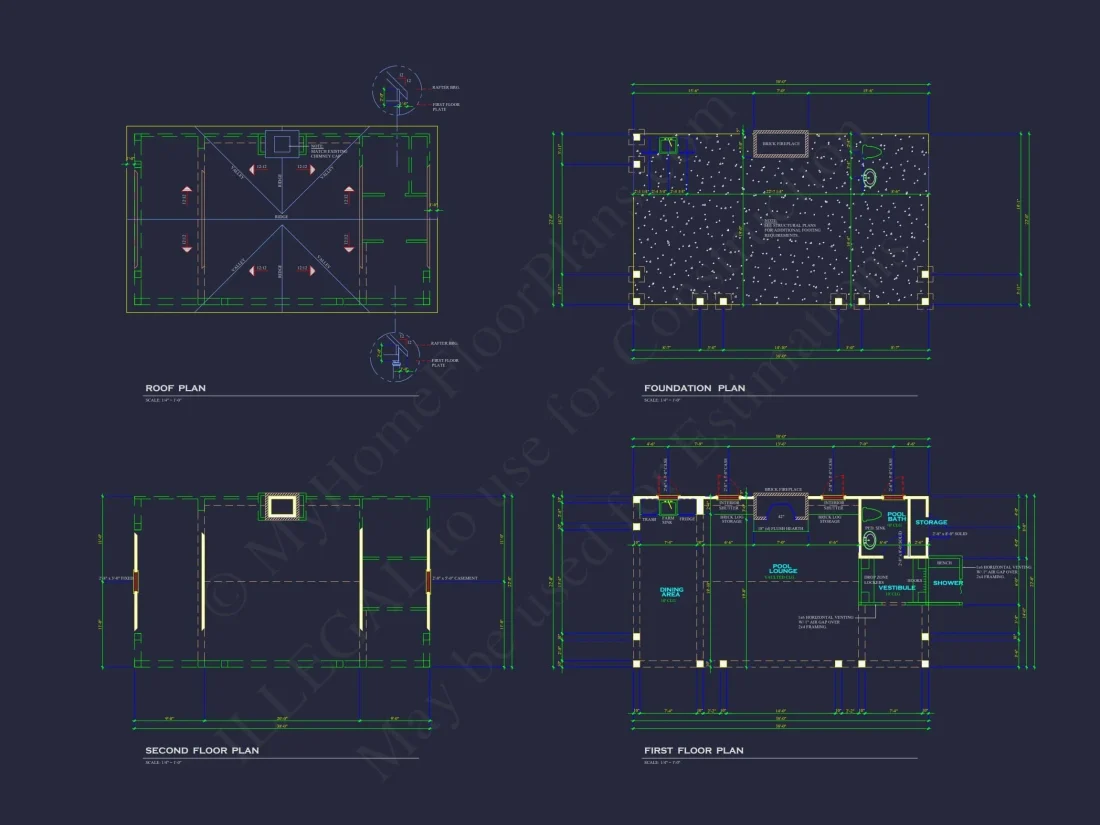 Charming Pool House Floor Plan with Craftsman Touch
