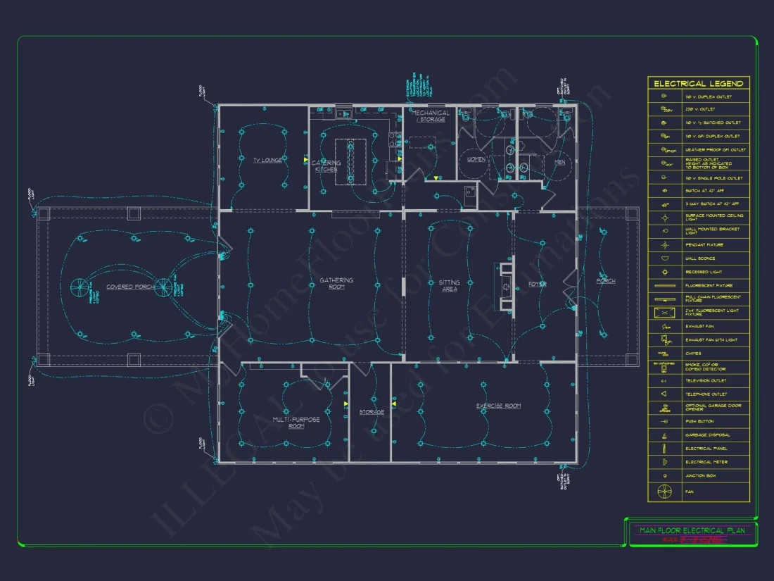Elegant Clubhouse Floor Plan with Traditional Architecture