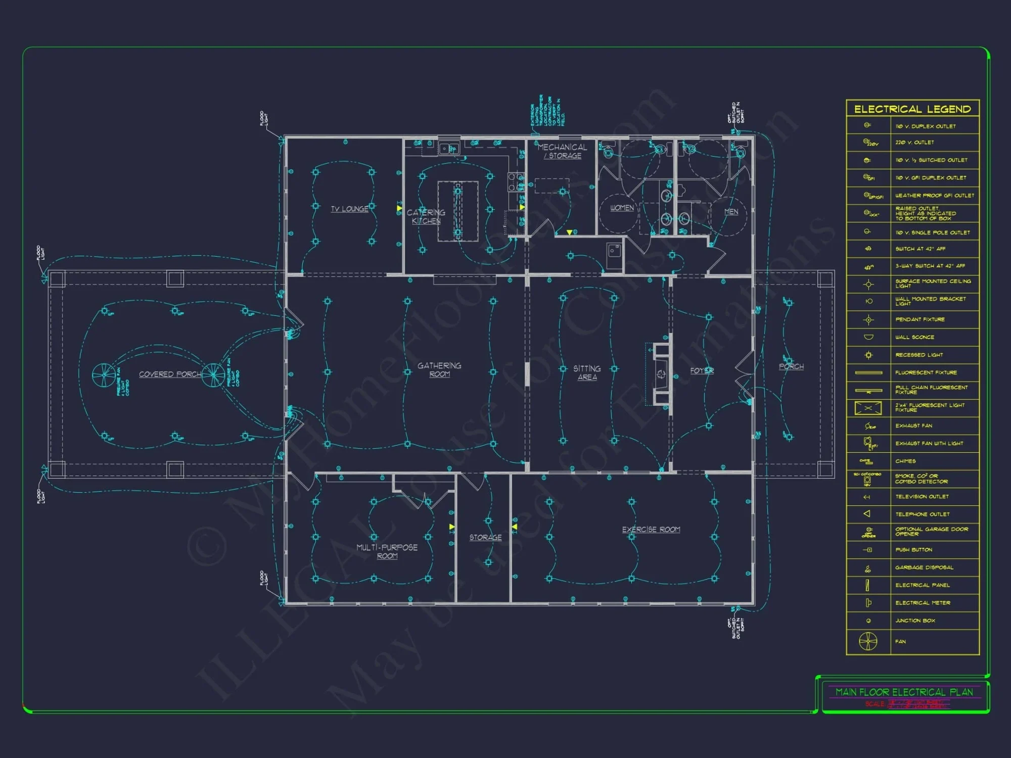 Elegant Clubhouse Floor Plan with Traditional Architecture