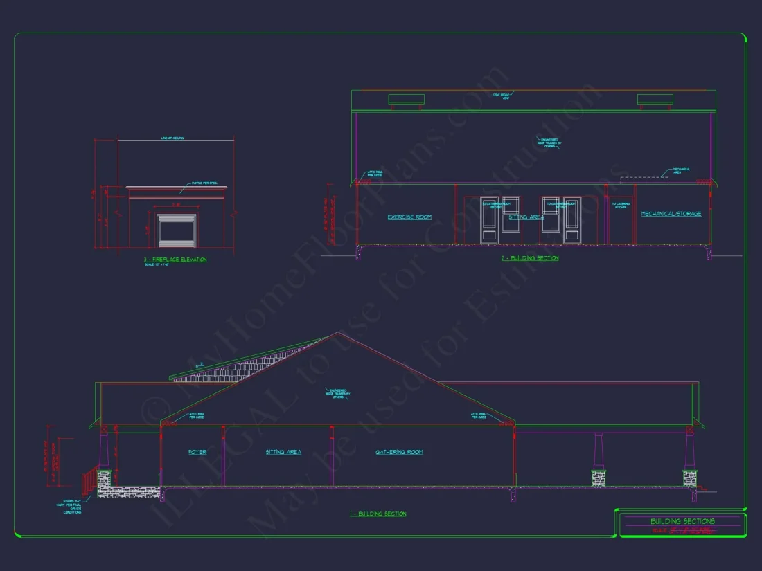 Elegant Clubhouse Floor Plan with Traditional Architecture