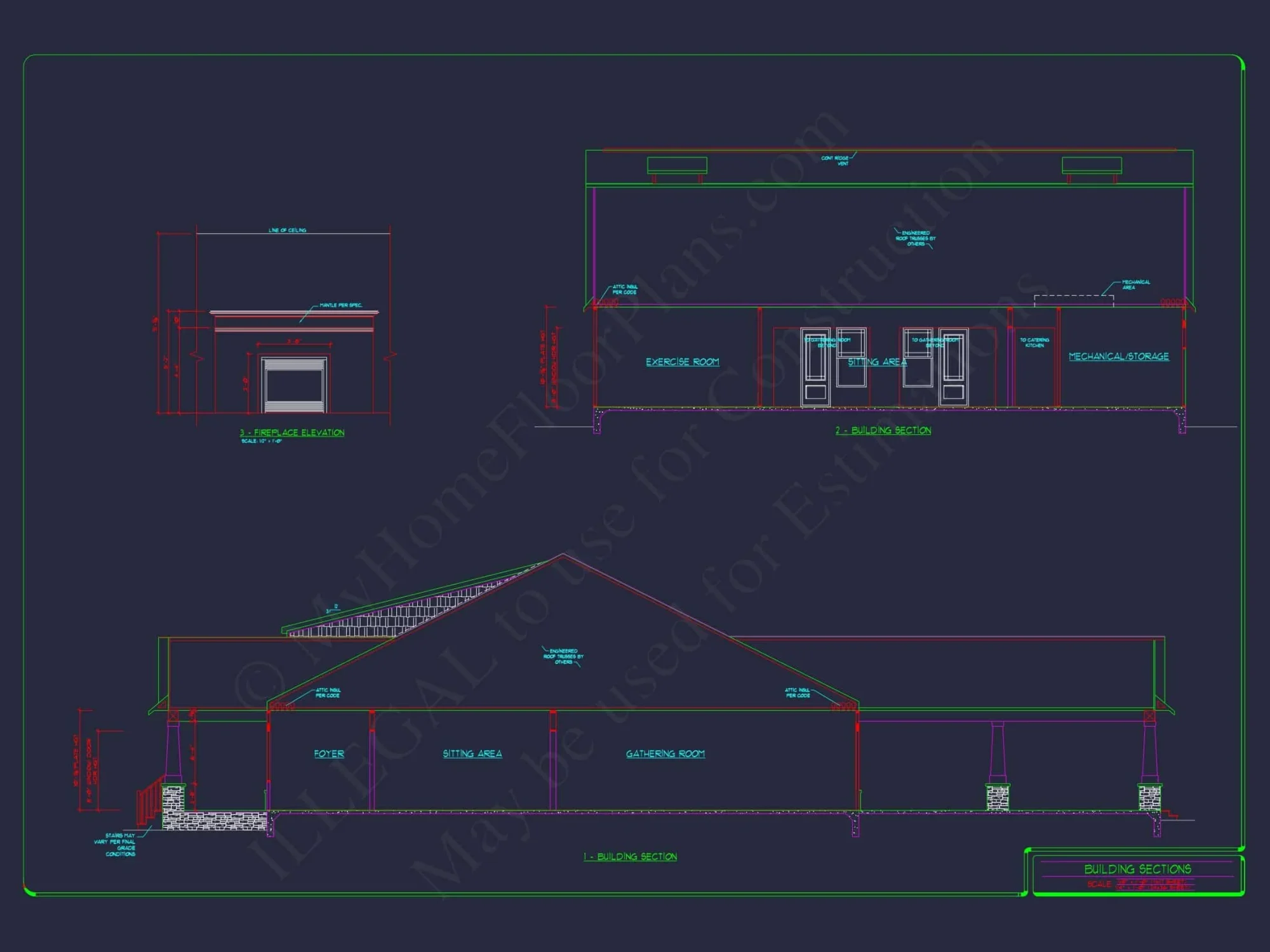 Elegant Clubhouse Floor Plan with Traditional Architecture