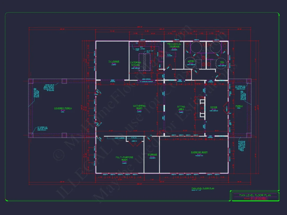 Elegant Clubhouse Floor Plan with Traditional Architecture