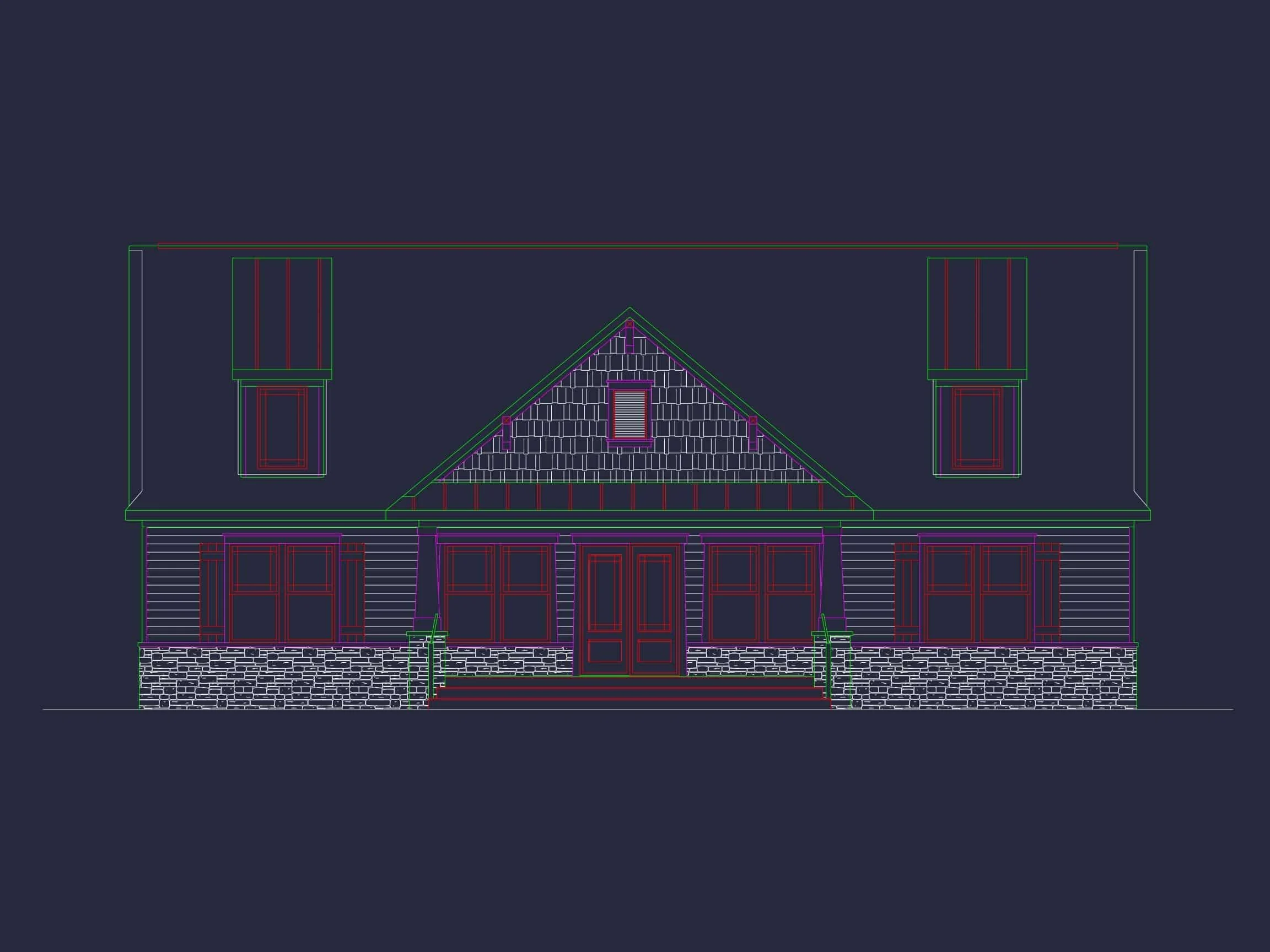 15-1533 CLUBHOUSE PLAN - Traditional Farmhouse Home Plan - 3-Bed, 2-Bath, 2,000 SF 2 Elegant Clubhouse Floor Plan with Traditional Architecture