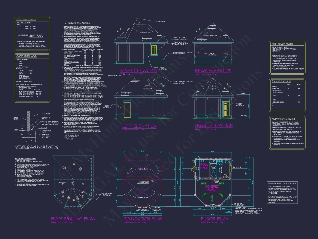Compact Home Blueprint with CAD Designs & Open Floor Plan