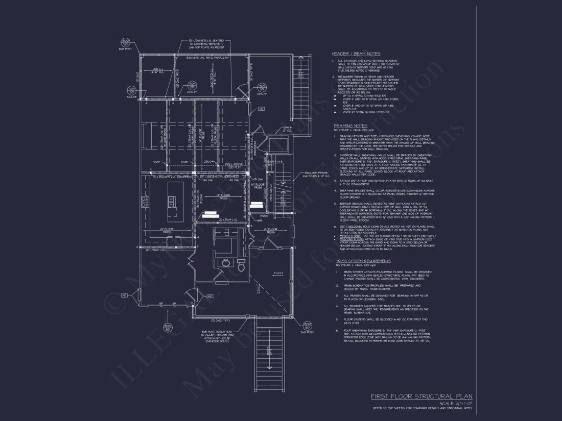 Coastal Home Plan with 4 Bedrooms, 3 Baths & CAD Designs