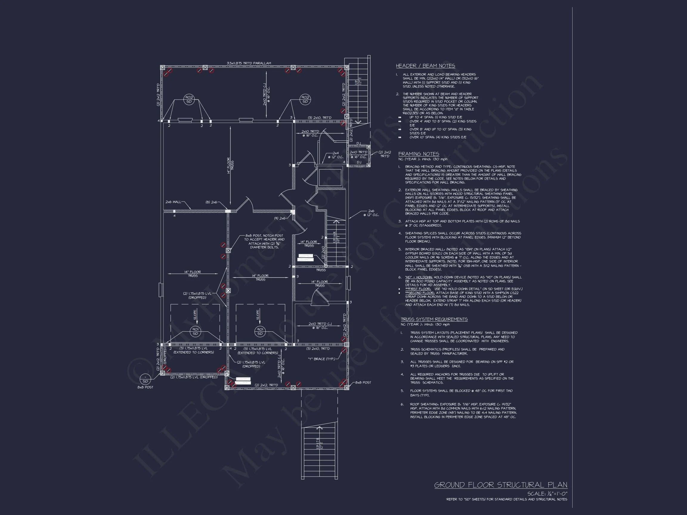 18-1726 HOUSE PLAN - Coastal House Plan with 4 Bedrooms, 3 Baths & CAD Designs 18 Coastal Home Plan with 4 Bedrooms, 3 Baths & CAD Designs