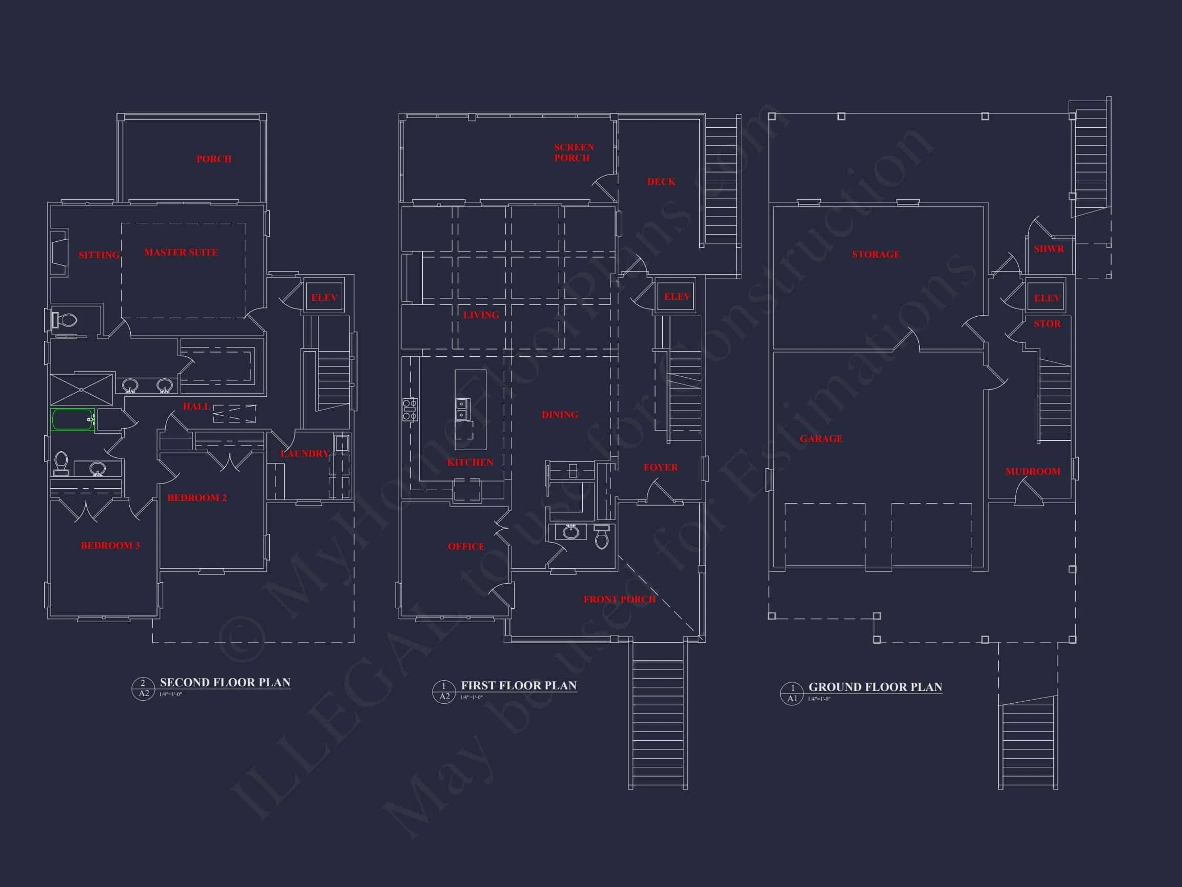 18-1726 HOUSE PLAN - Coastal House Plan with 4 Bedrooms, 3 Baths & CAD Designs 15 Coastal Home Plan with 4 Bedrooms, 3 Baths & CAD Designs
