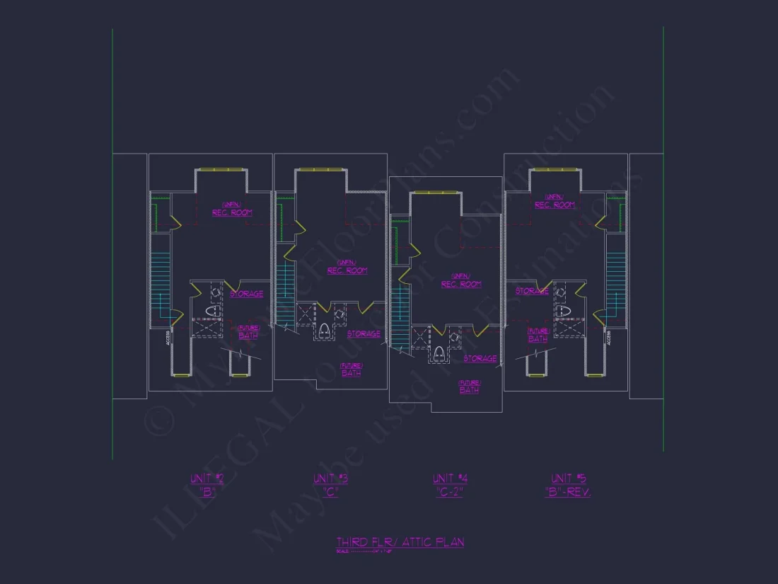 Beautiful Multi-Unit House Plan with CAD Blueprints & Traditional Design
