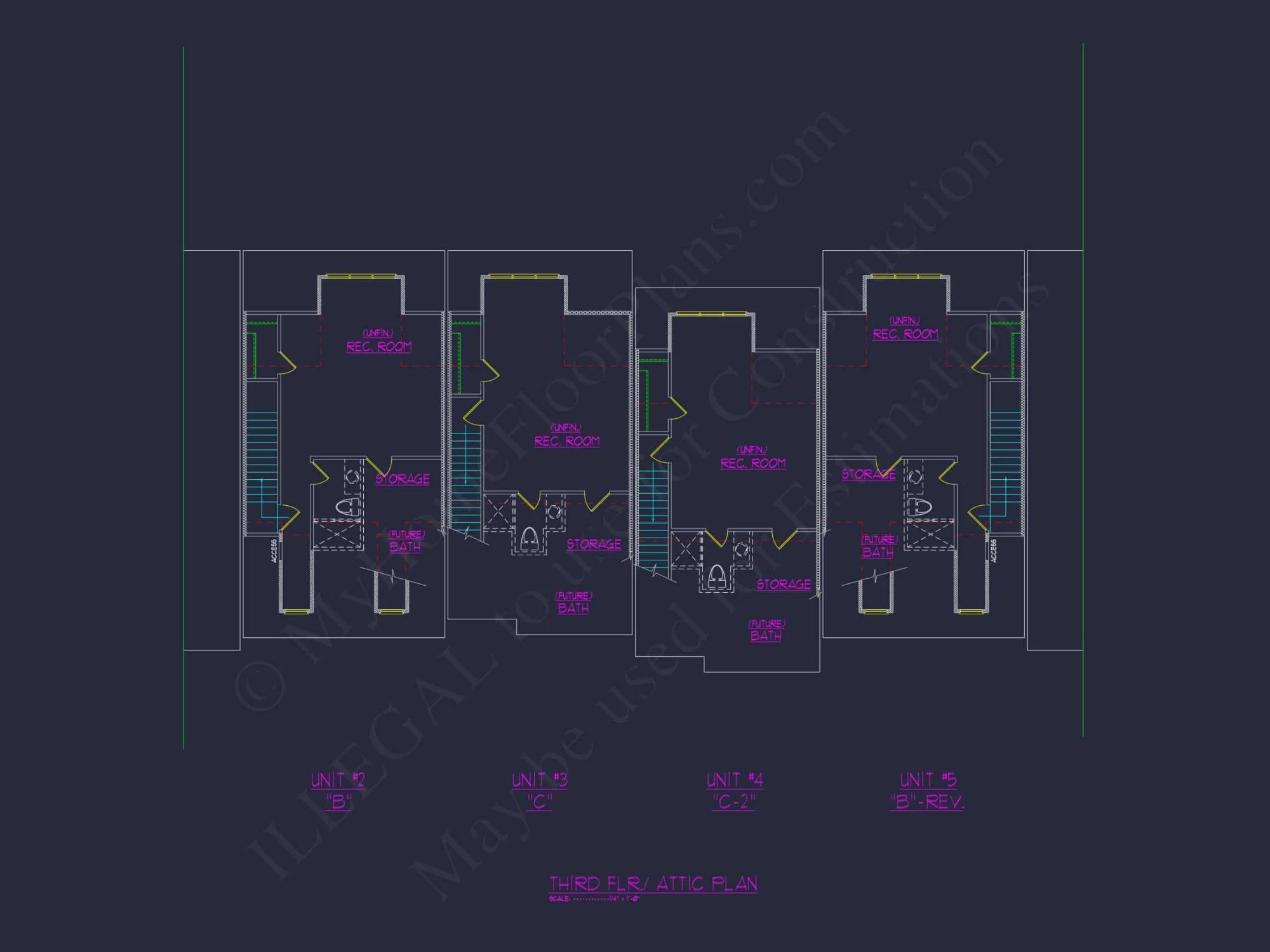 Beautiful Multi-Unit House Plan with CAD Blueprints & Traditional Design