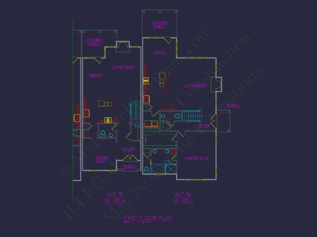 Beautiful Multi-Unit House Plan with CAD Blueprints & Traditional Design