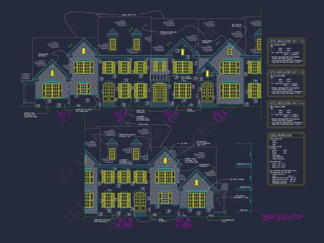 Beautiful Multi-Unit House Plan with CAD Blueprints & Traditional Design