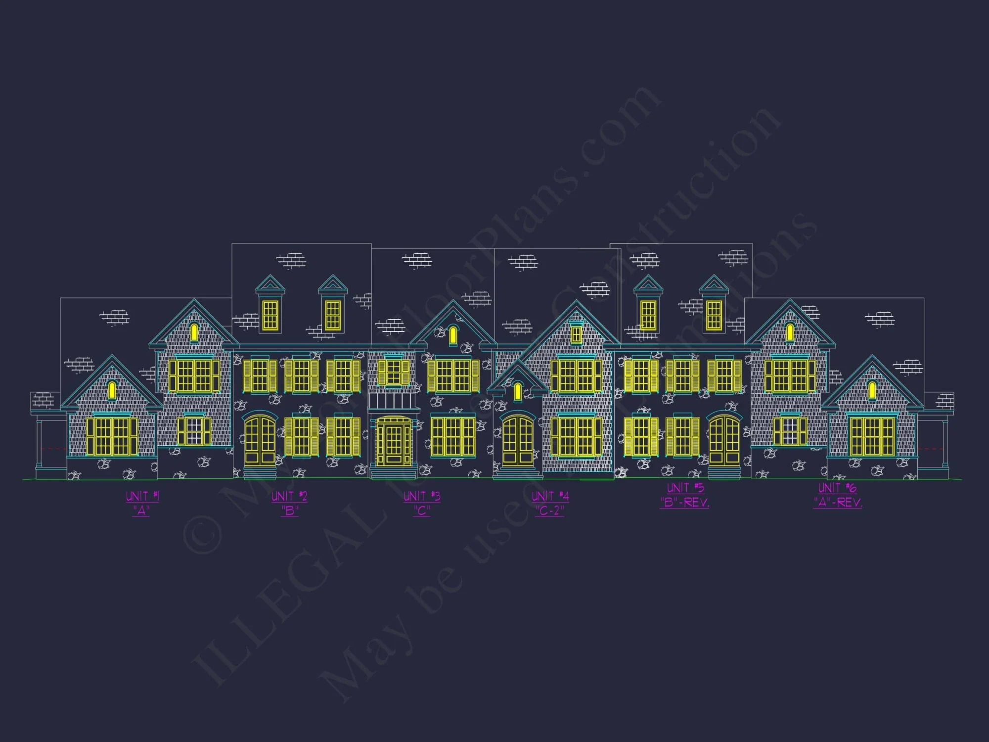 Beautiful Multi-Unit House Plan with CAD Blueprints & Traditional Design