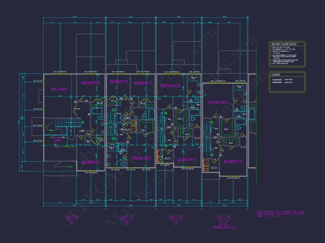 Beautiful Multi-Unit House Plan with CAD Blueprints & Traditional Design