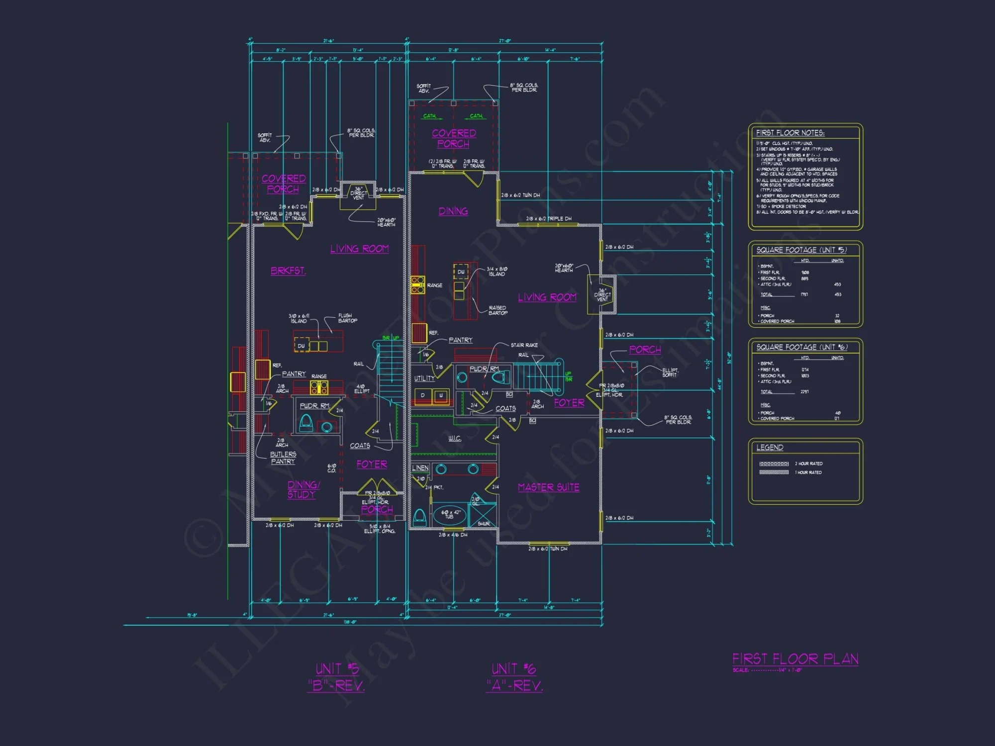 Beautiful Multi-Unit House Plan with CAD Blueprints & Traditional Design