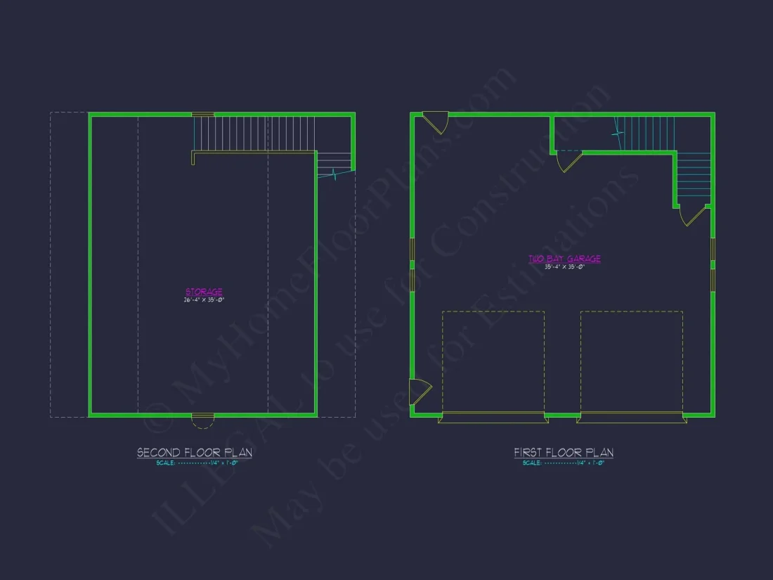 Two-Story Garage House Plan with Versatile CAD Design