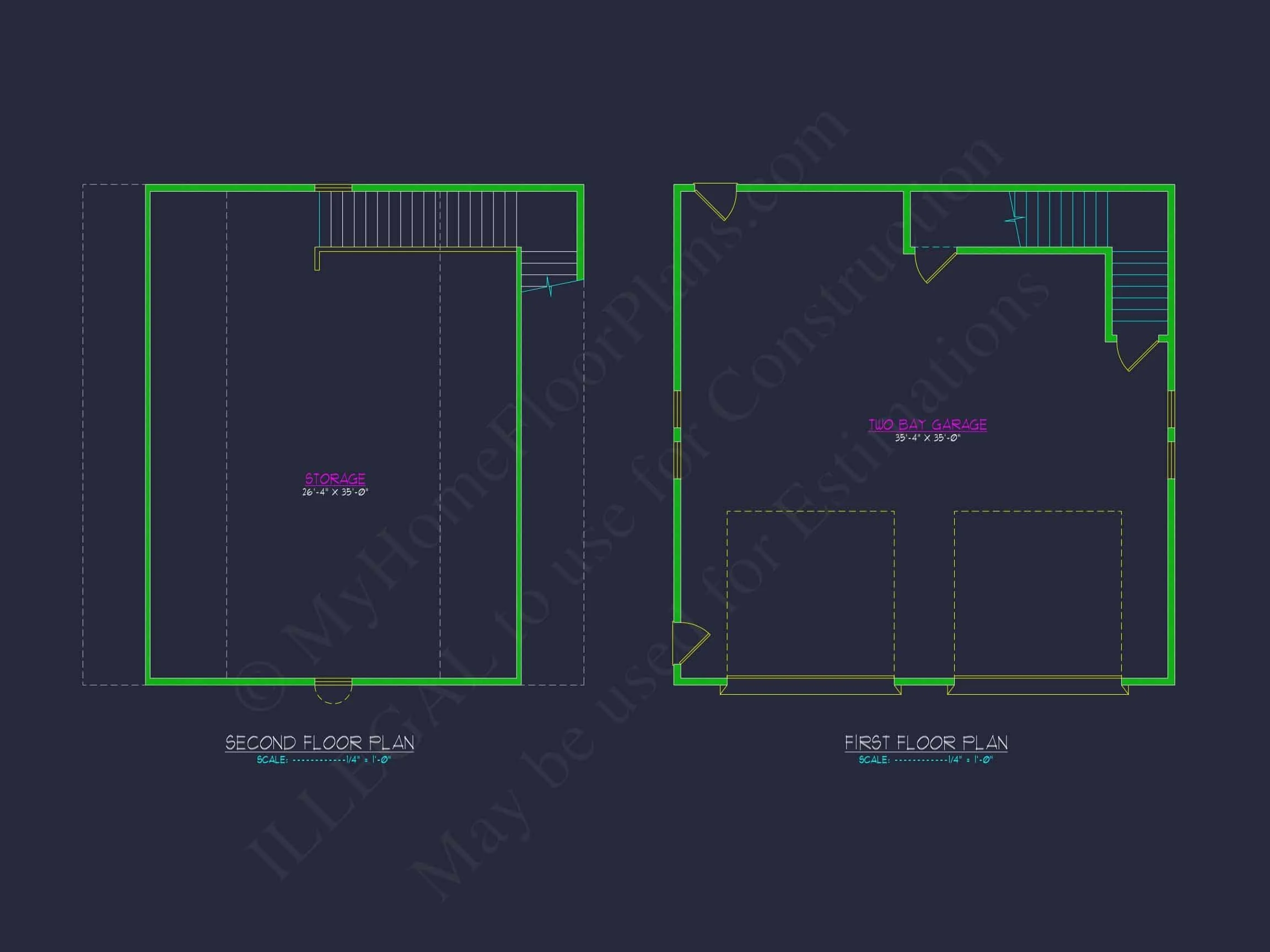 19-1691 HOUSE PLAN - Two-Story Garage House Plan with CAD Designs and Blueprint 6 Two-Story Garage House Plan with Versatile CAD Design