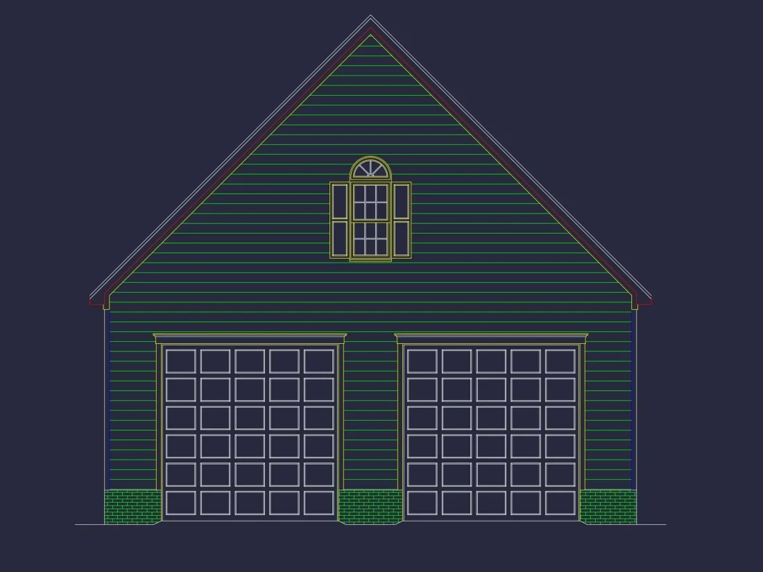 Two-Story Garage House Plan with Versatile CAD Design