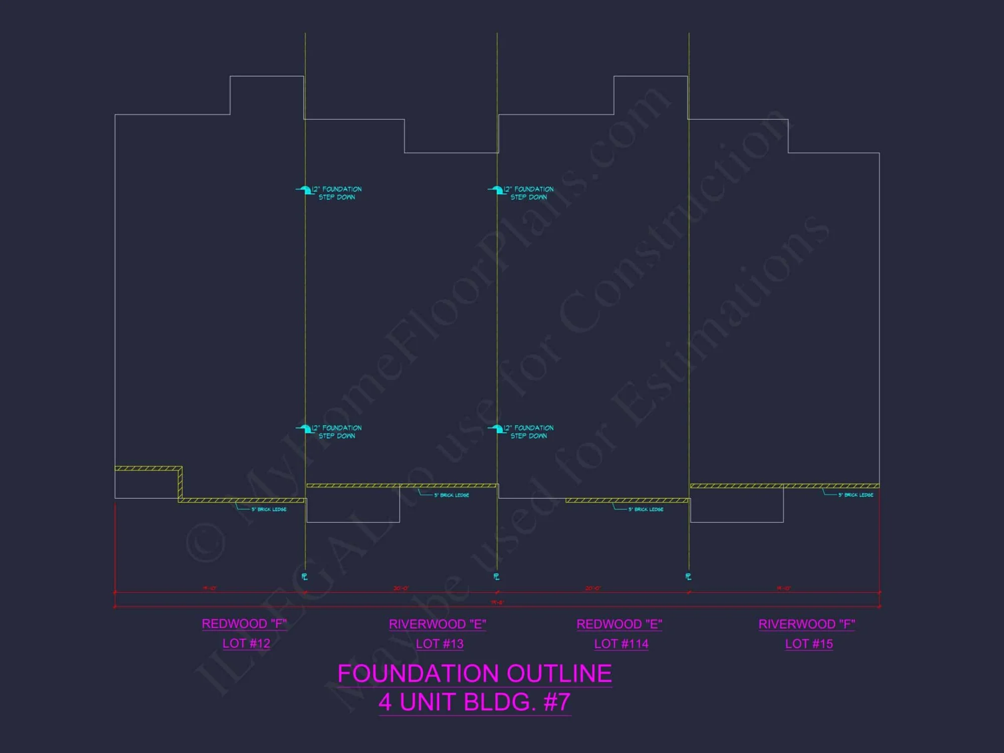 Stylish 4-Unit Townhome Plan with Craftsman-Inspired Architecture