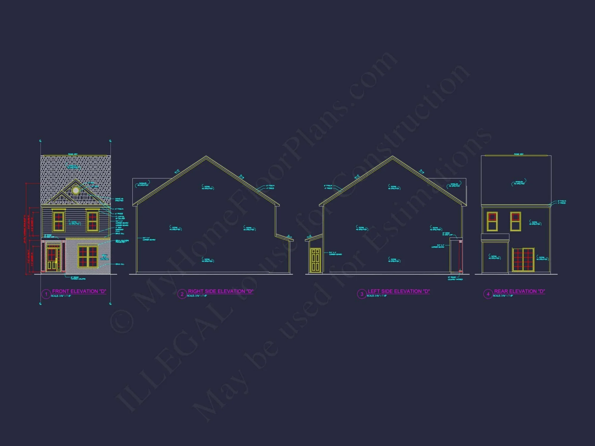 Stylish 4-Unit Townhome Plan with Craftsman-Inspired Architecture