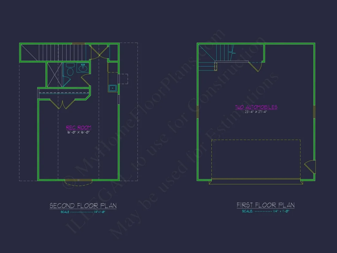 Stylish 24x28 Garage Plan with Living Space and CAD Design