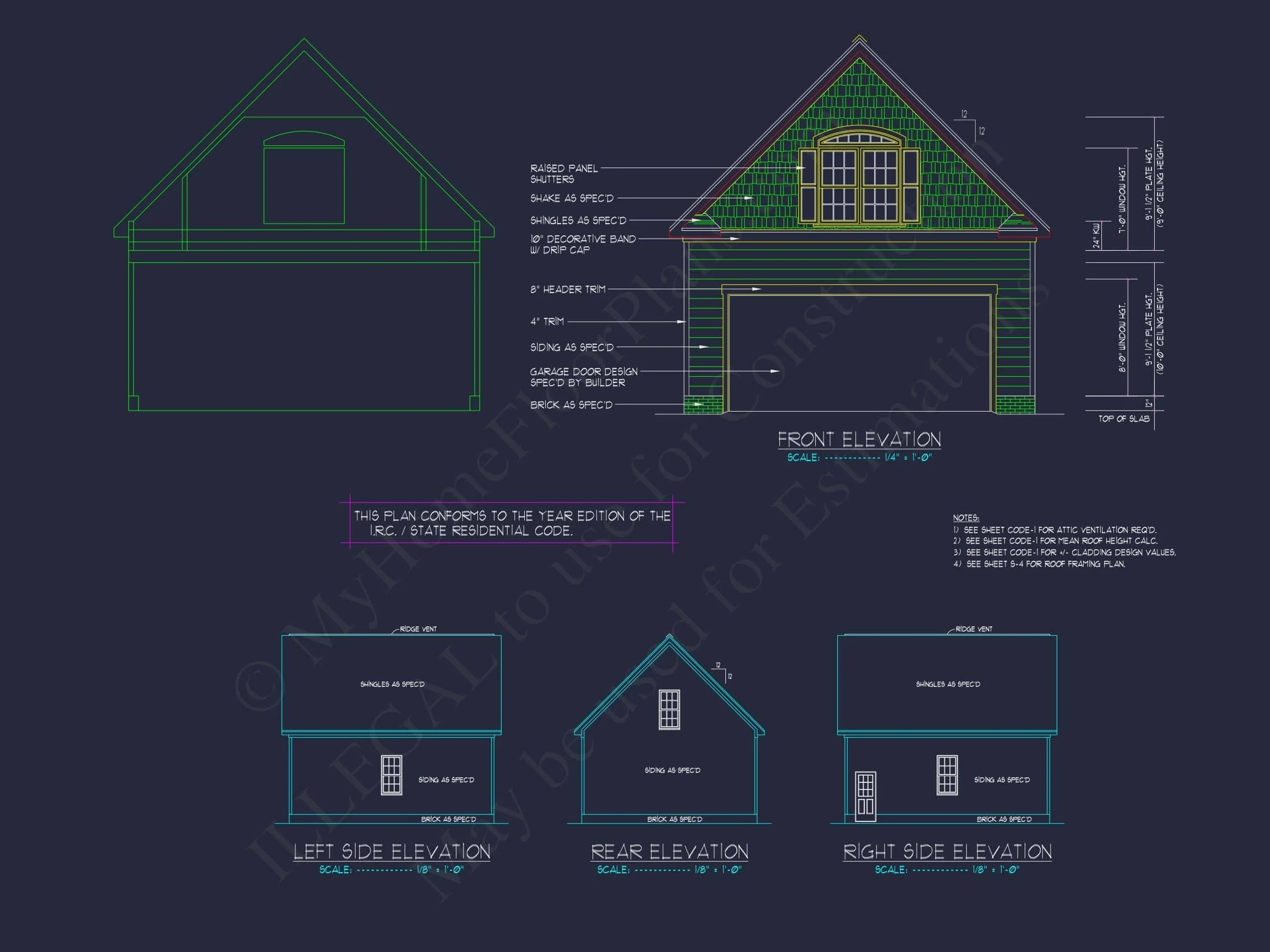 11-1801 GARAGE PLAN - Stylish 24x28 Garage Plan with Living Space and CAD Design 7 Stylish 24x28 Garage Plan with Living Space and CAD Design
