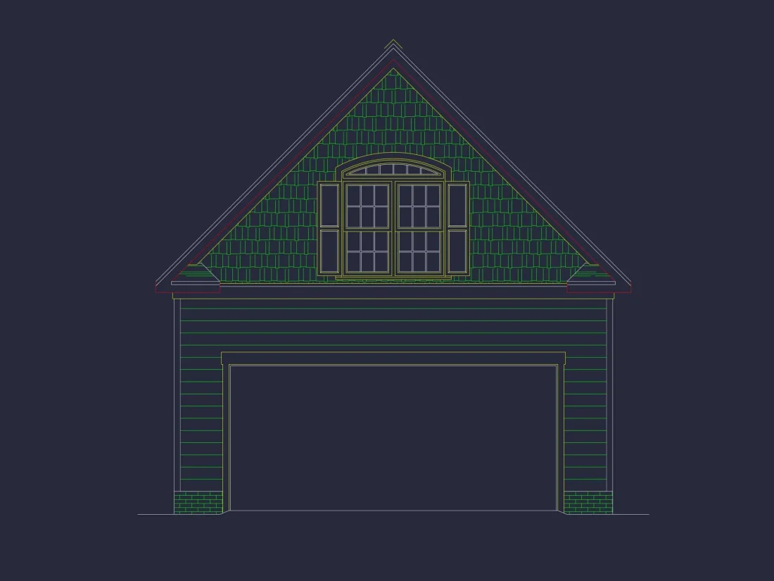 Stylish 24x28 Garage Plan with Living Space and CAD Design