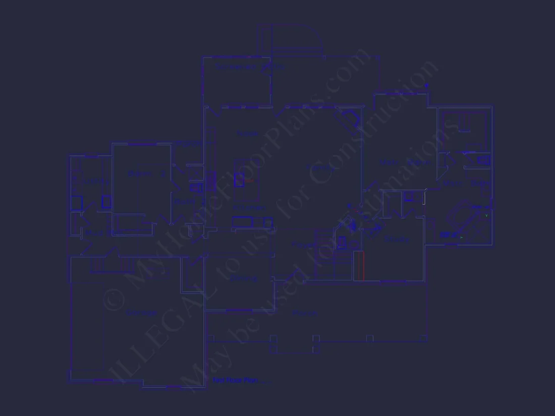 Modern 2-Story House Plan with 4 Bedrooms and CAD Blueprints