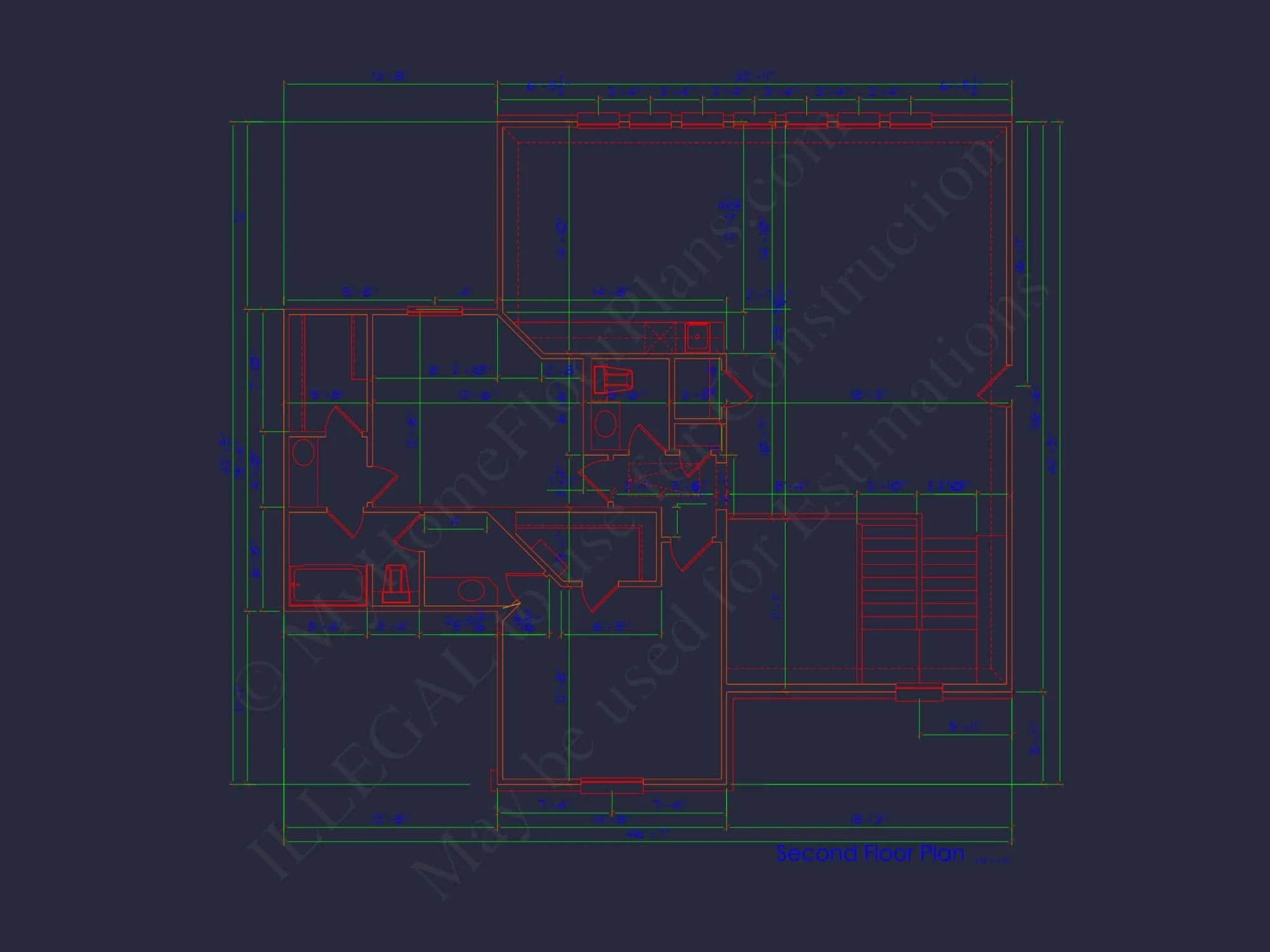 Modern 2-Story House Plan with 4 Bedrooms and CAD Blueprints