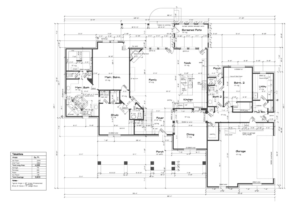 Modern 2-Story House Plan with 4 Bedrooms and CAD Blueprints