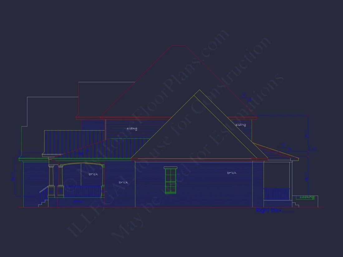 Modern 2-Story House Plan with 4 Bedrooms and CAD Blueprints