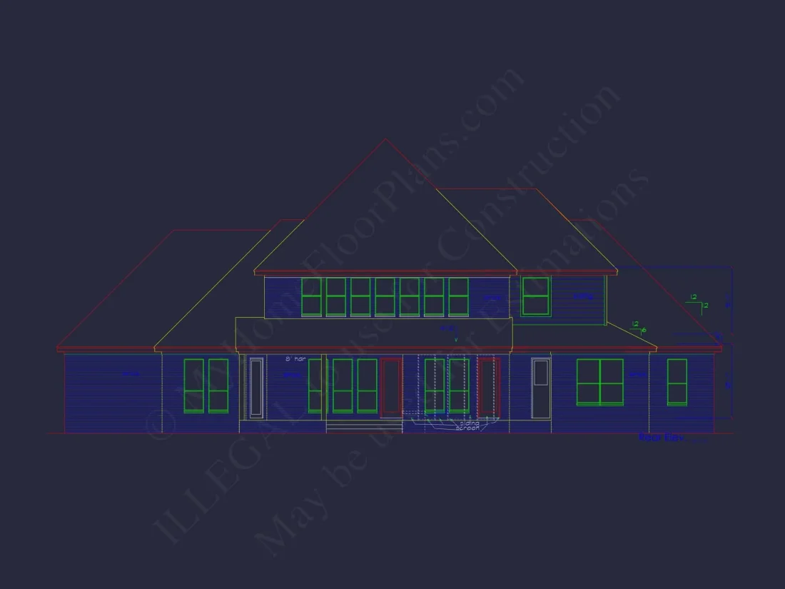 Modern 2-Story House Plan with 4 Bedrooms and CAD Blueprints