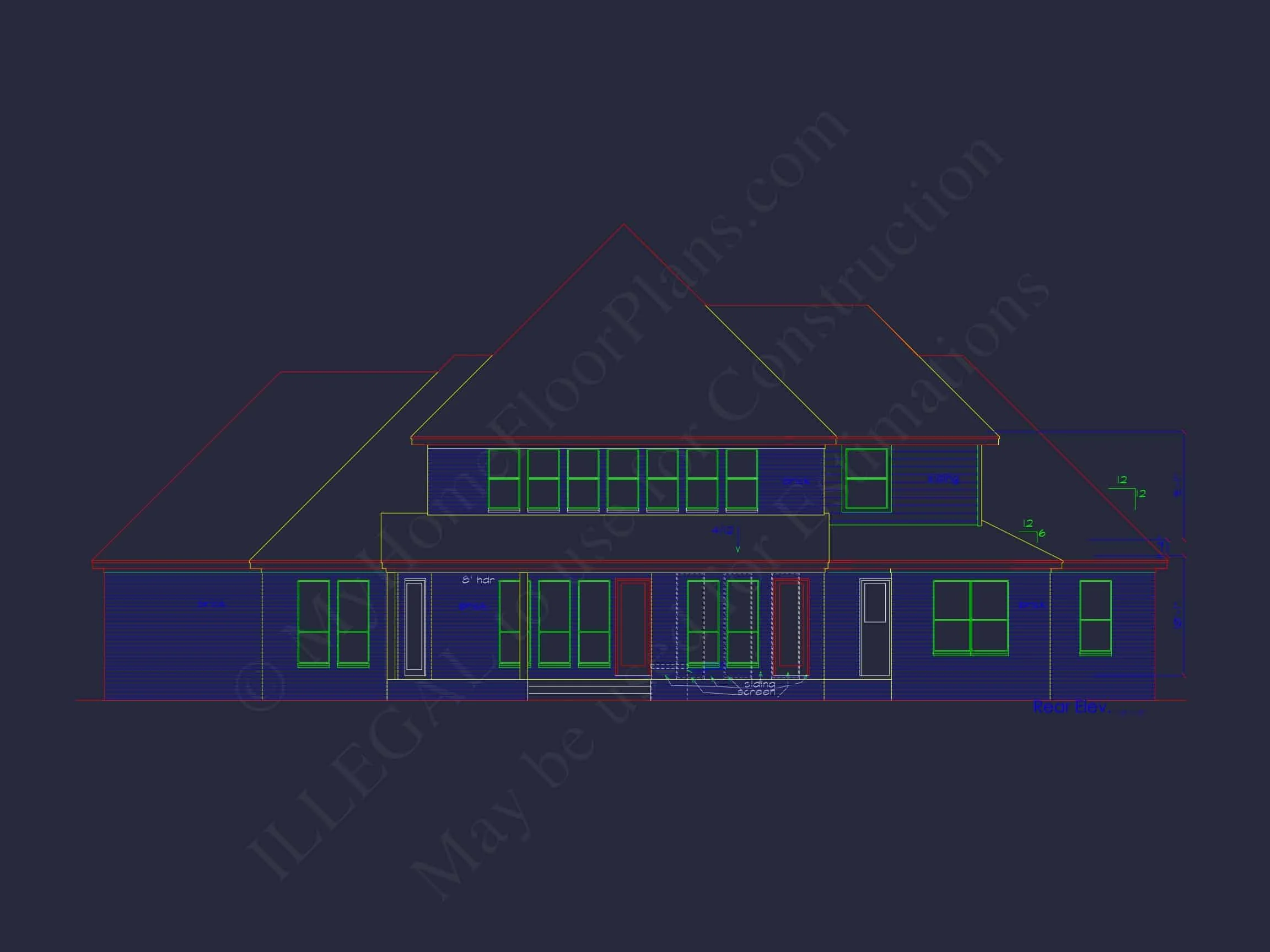 Modern 2-Story House Plan with 4 Bedrooms and CAD Blueprints