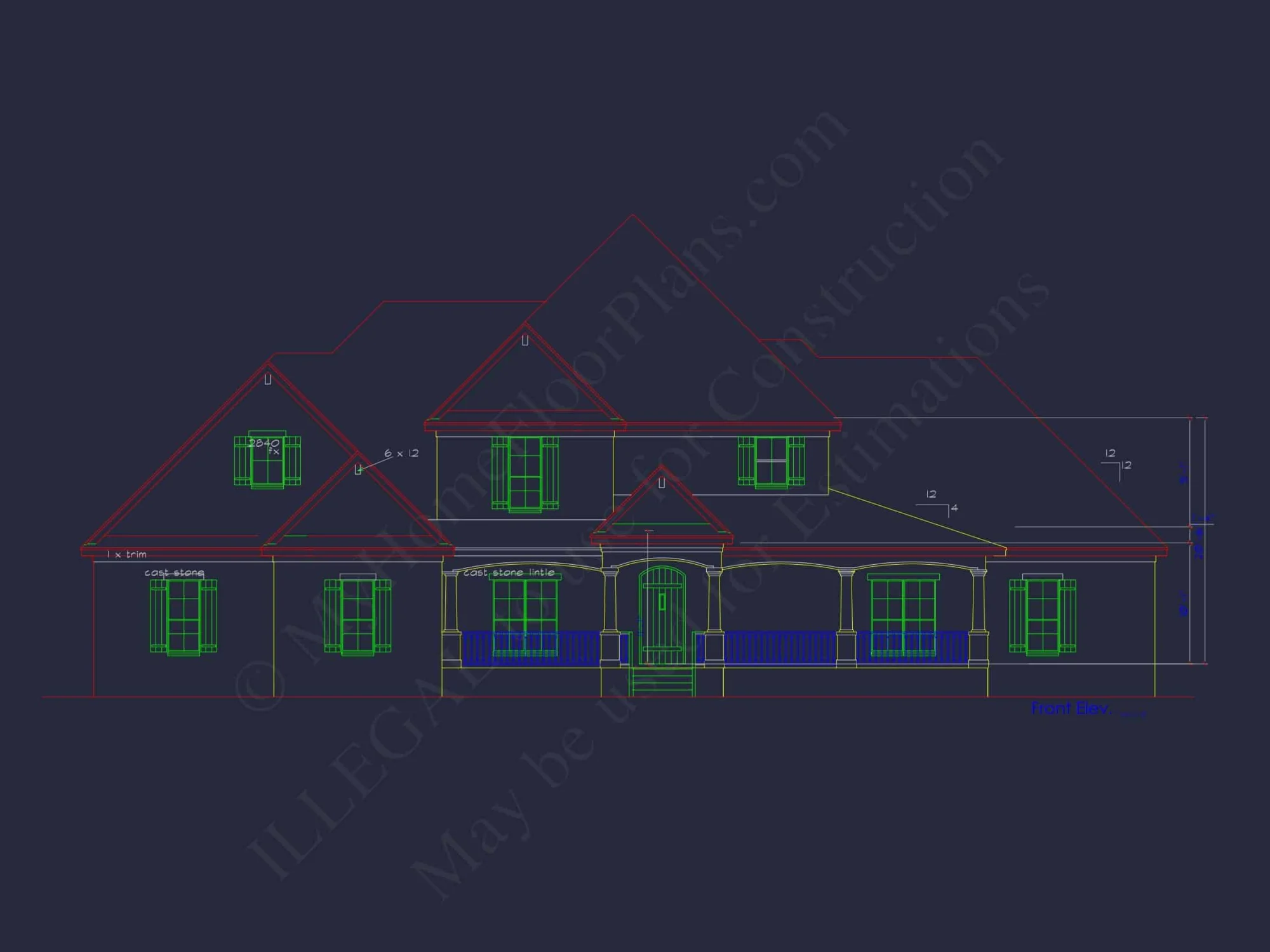 Modern 2-Story House Plan with 4 Bedrooms and CAD Blueprints
