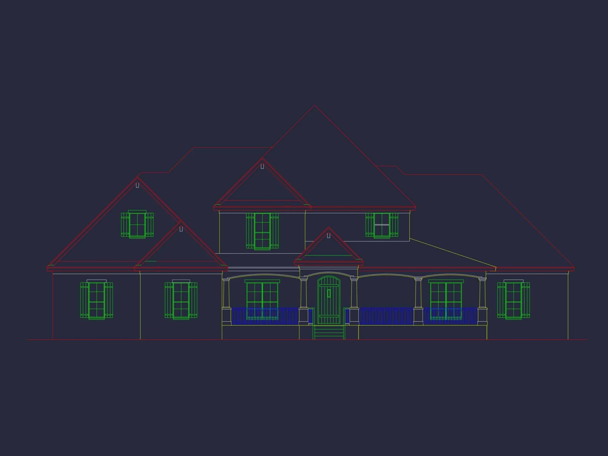 Modern 2-Story House Plan with 4 Bedrooms and CAD Blueprints