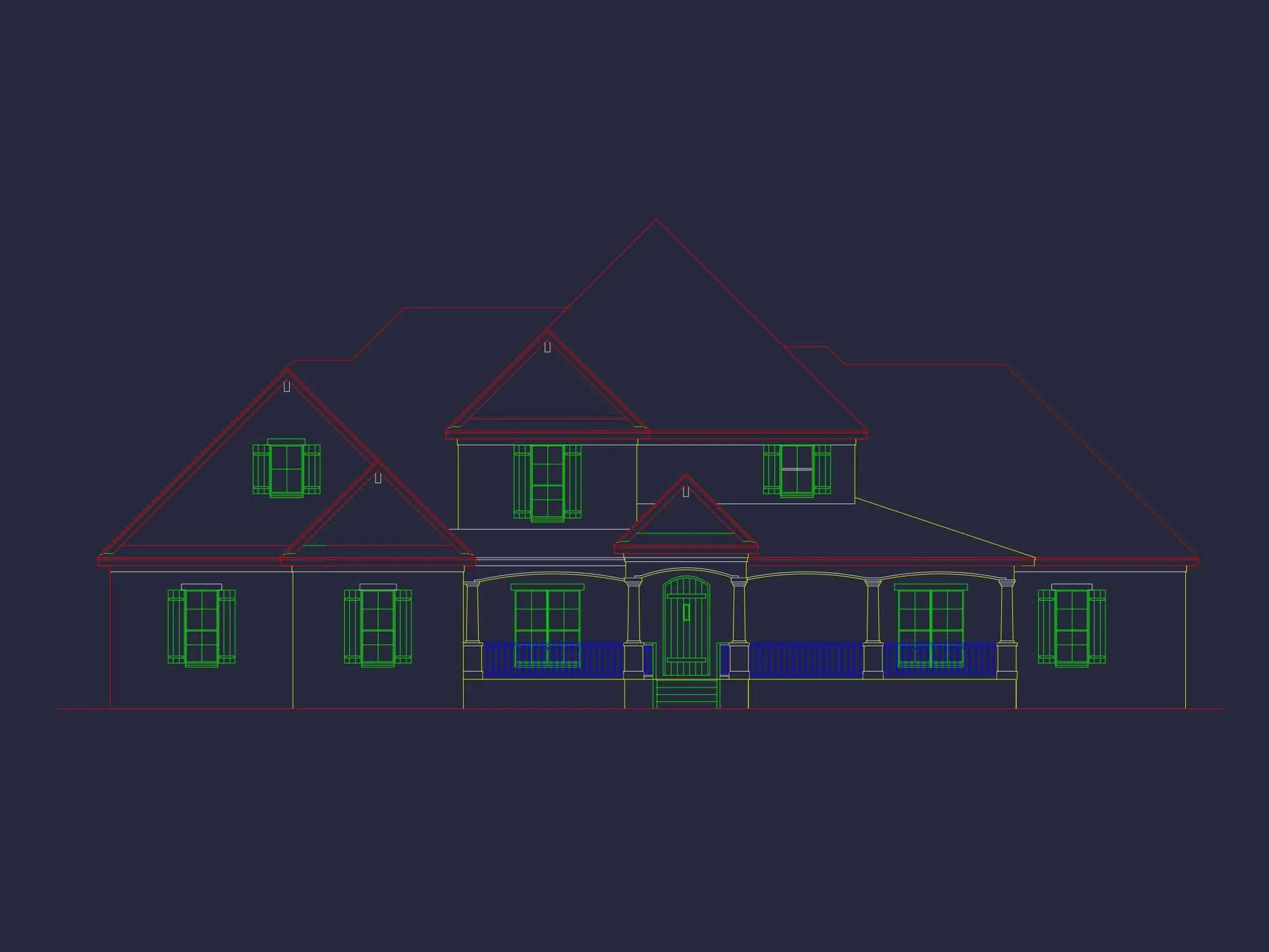 Modern 2-Story House Plan with 4 Bedrooms and CAD Blueprints