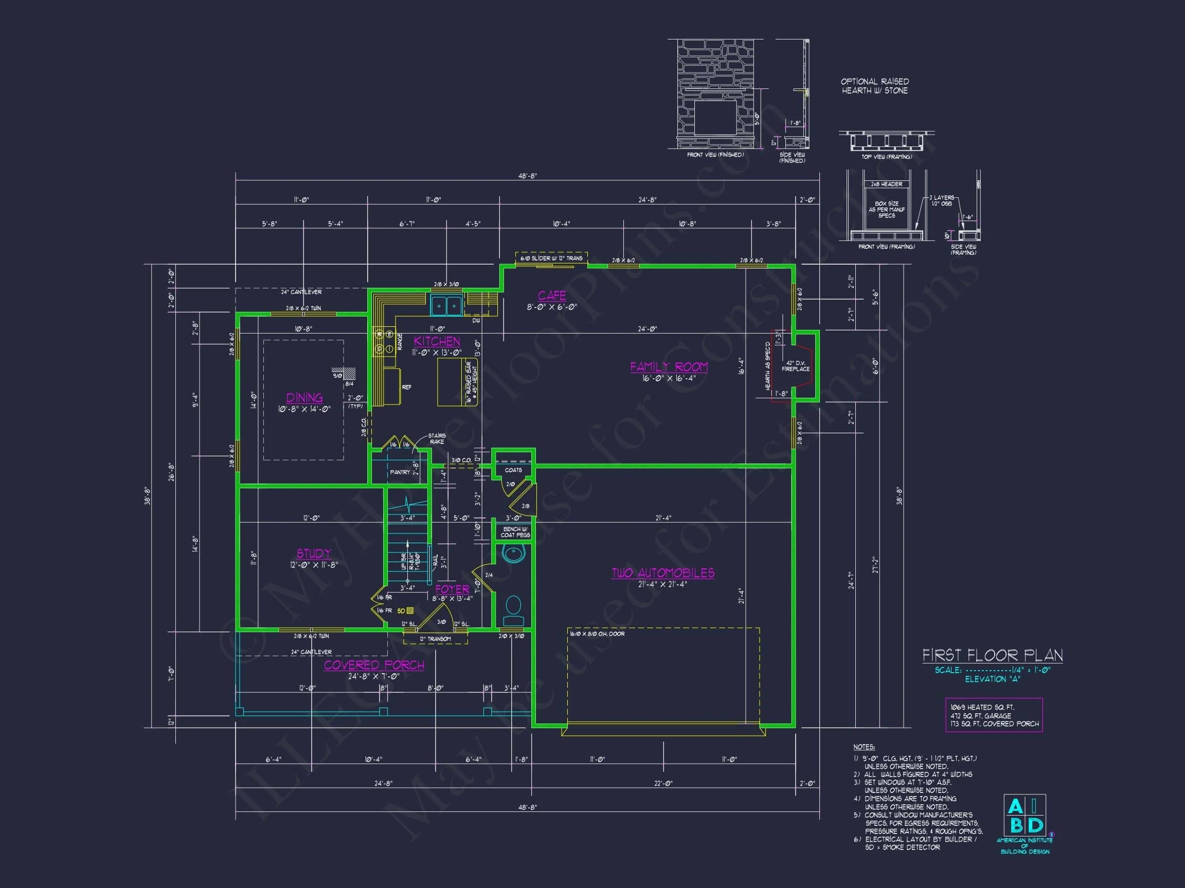 10-1546 HOUSE PLAN - Modern House Plan with Detailed Floor Designs and CAD Blueprints 2 Modern Home Plan with Detailed Floor Designs and CAD Blueprints