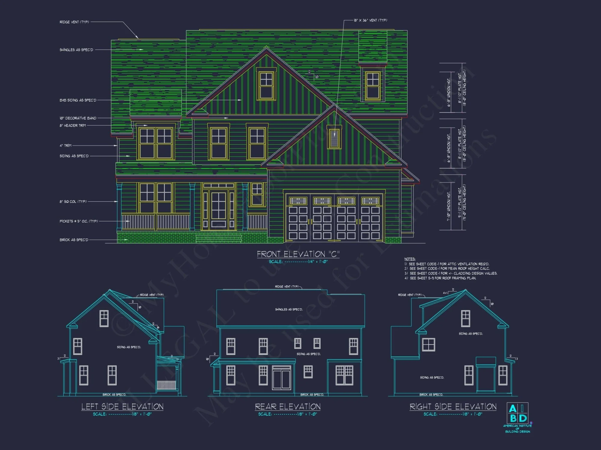 Modern Home Plan with Detailed Floor Designs and CAD Blueprints