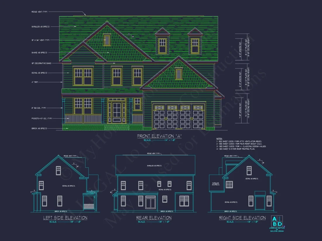 Modern Home Plan with Detailed Floor Designs and CAD Blueprints