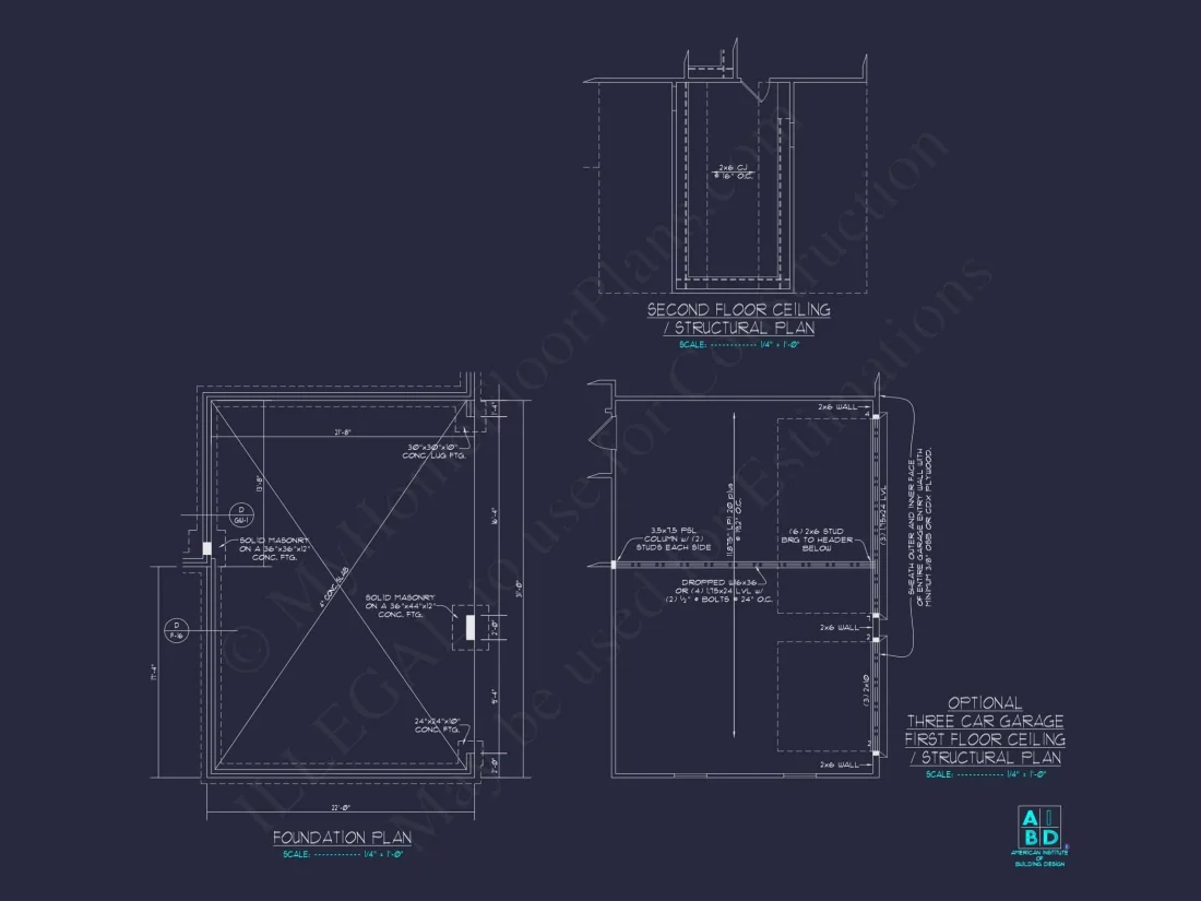 Modern Home Plan with Detailed Floor Designs and CAD Blueprints