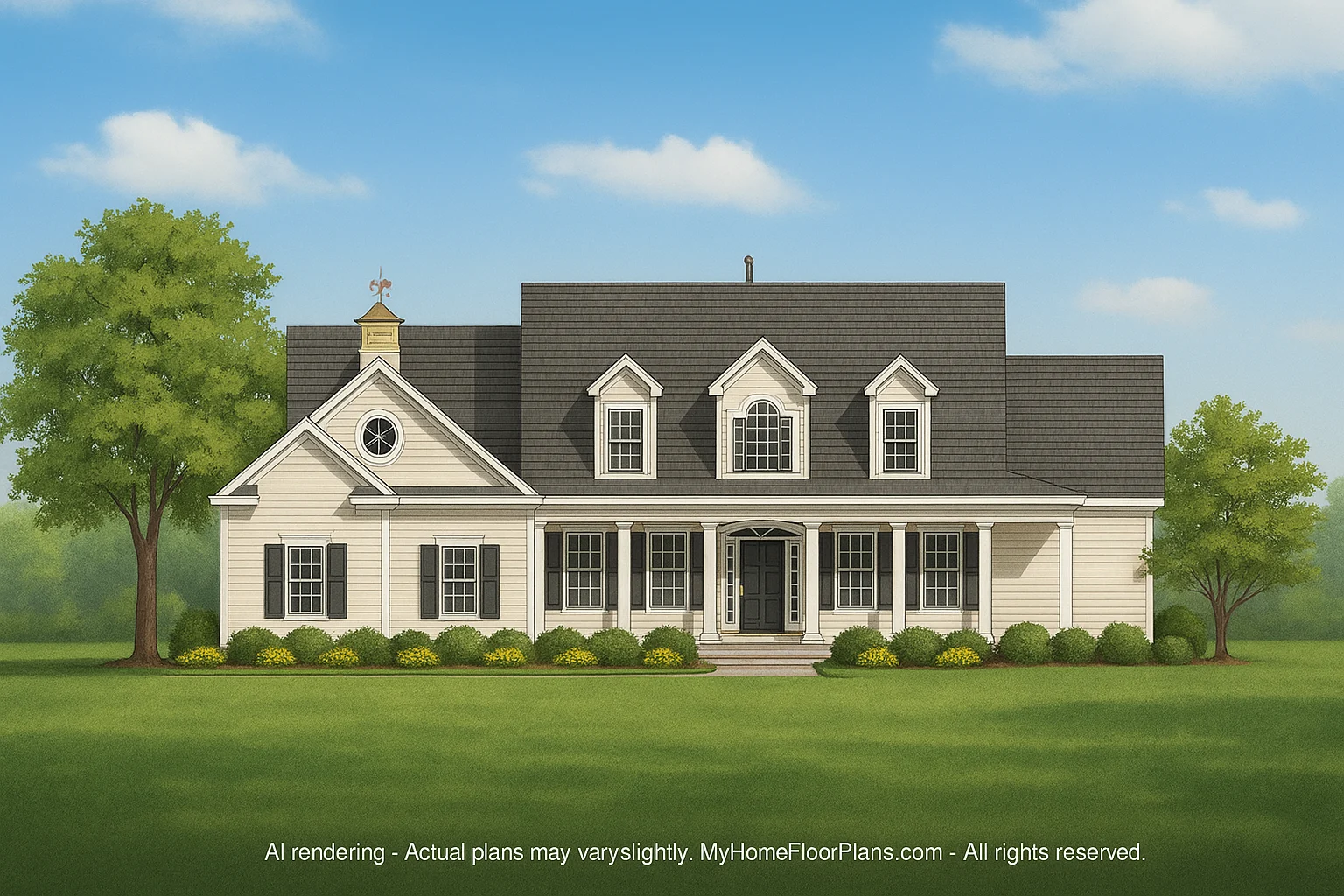 14-1723B HOUSE PLAN - Beautiful House Plan Featuring Classic Architecture & CAD Designs 2 **IMPORTANT** Make the house as realistic as possible, landscape orientation, and display entire house. Do not cut off right or left side of house!