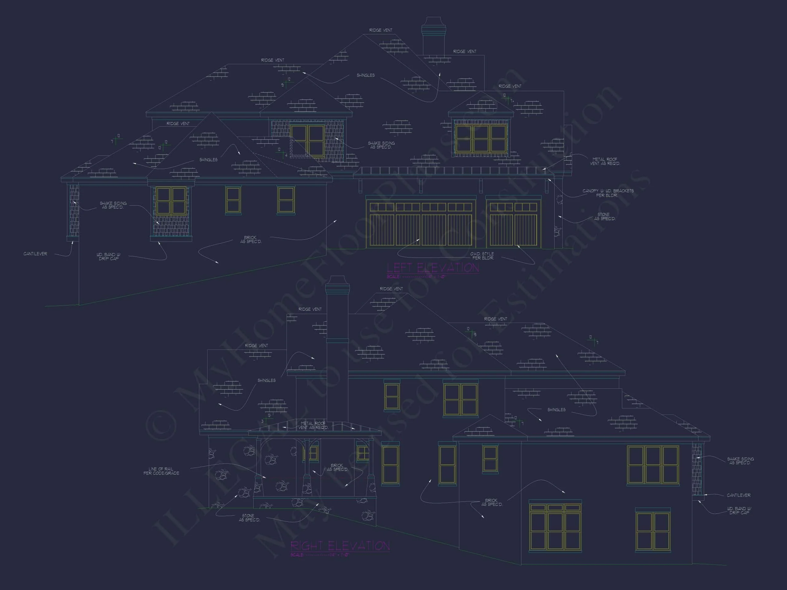 13-1387 HOUSE PLAN - Elegant House Plan with Blueprint CAD Design & Floor Plans 2 MYFHP 13-1387 HOME PLAN