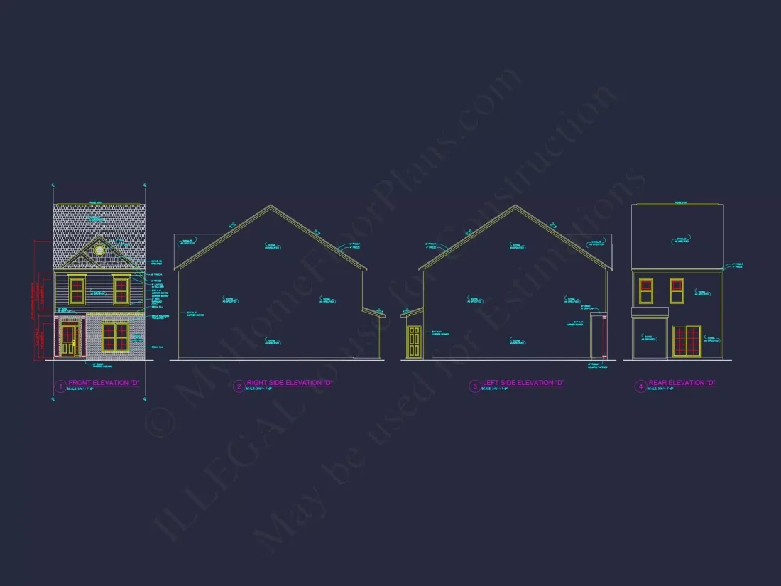 Beautiful CAD Home Plan with 3 Beds, 2.5 Baths, and Open Design
