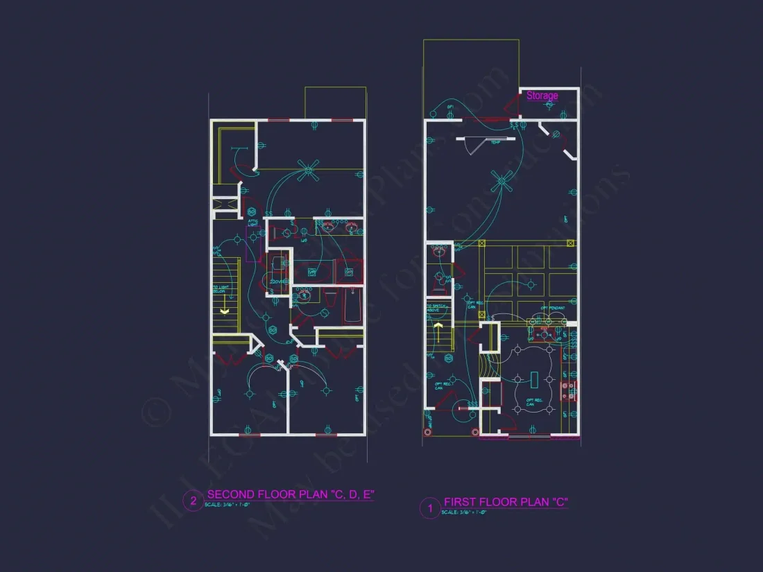 Beautiful CAD Home Plan with 3 Beds, 2.5 Baths, and Open Design