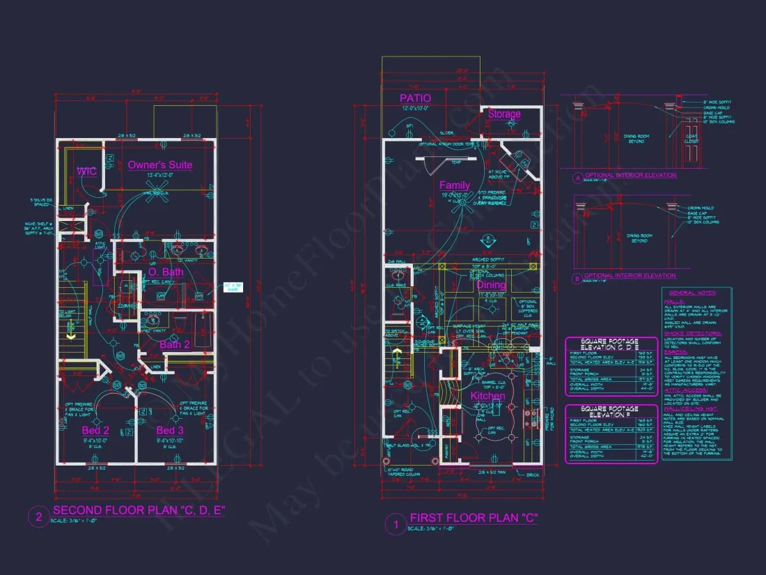 Beautiful CAD Home Plan with 3 Beds, 2.5 Baths, and Open Design