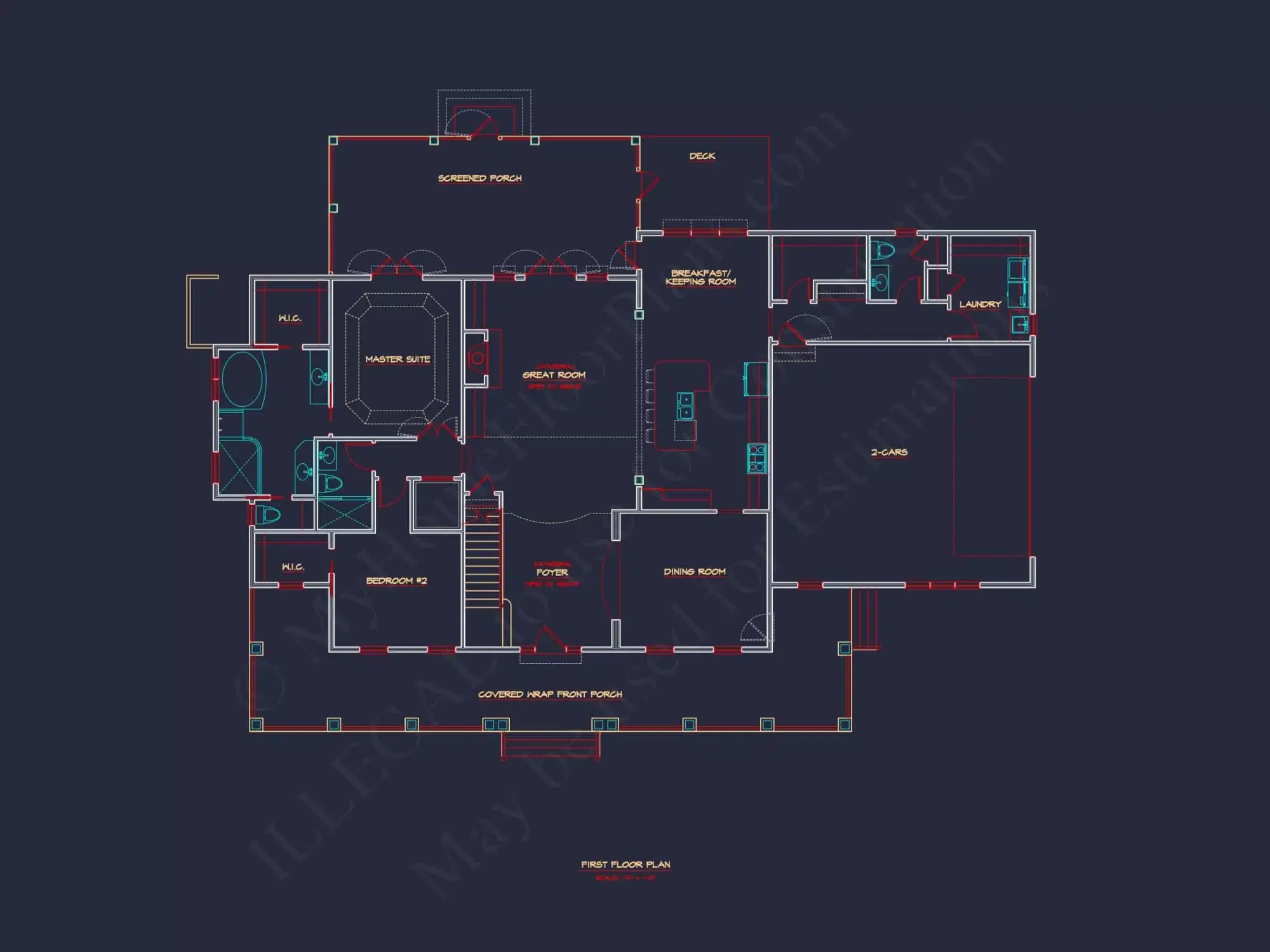 Beautiful 2-Story House Plan with Craftsman Blueprint