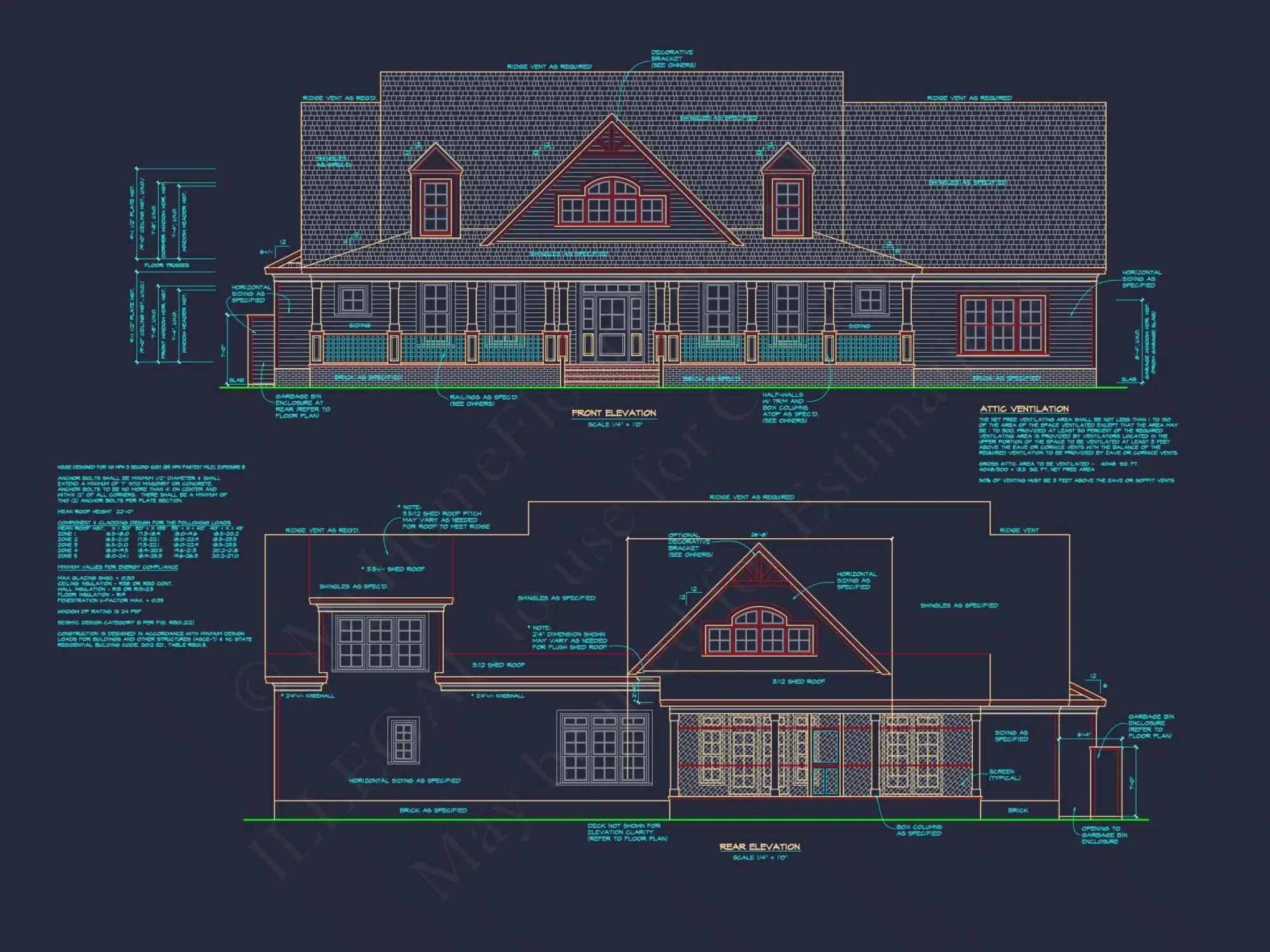 Beautiful 2-Story House Plan with Craftsman Blueprint
